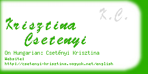 krisztina csetenyi business card